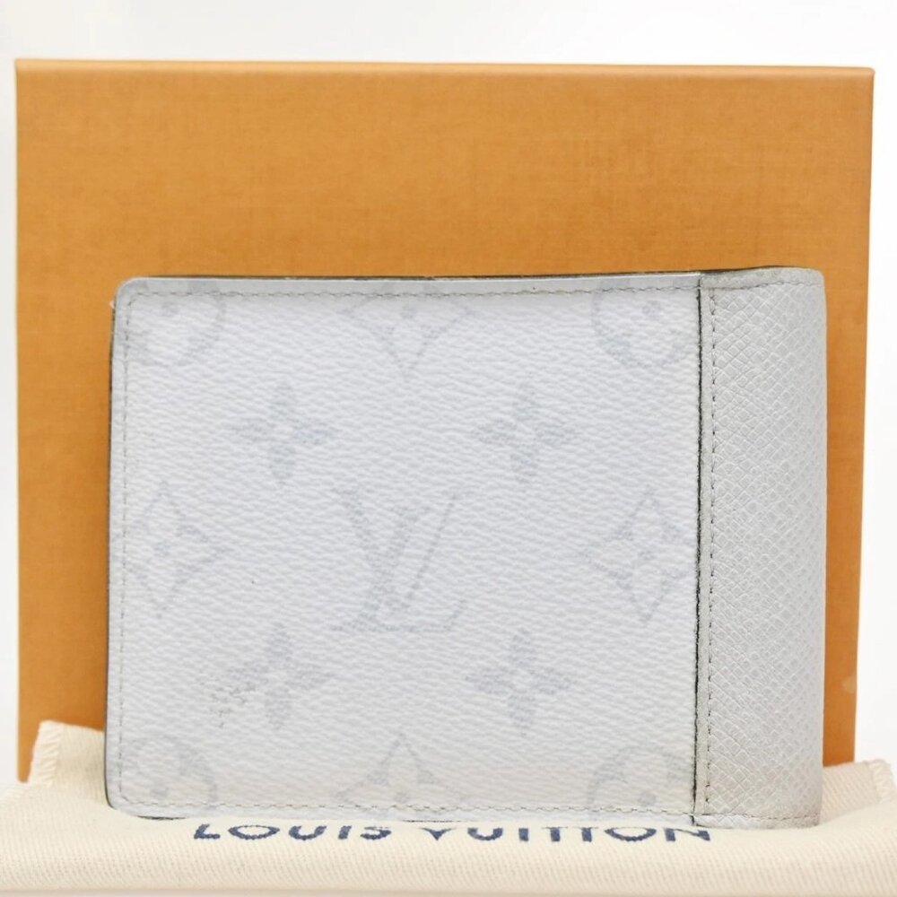 Louis Vuitton Portefeuille Multiple Bifold Wallet Taigarama White M30896 61ZA072